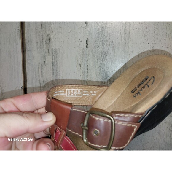 Clarks Collection Sandals Women's Size 7M Leather Multicolor Straps - Picture 7 of 10